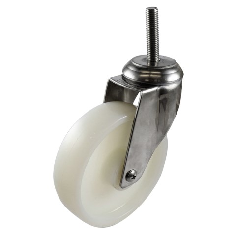 EASYROLL WHITE NYLON EXPBOLT CASTOR S/S 125MM 